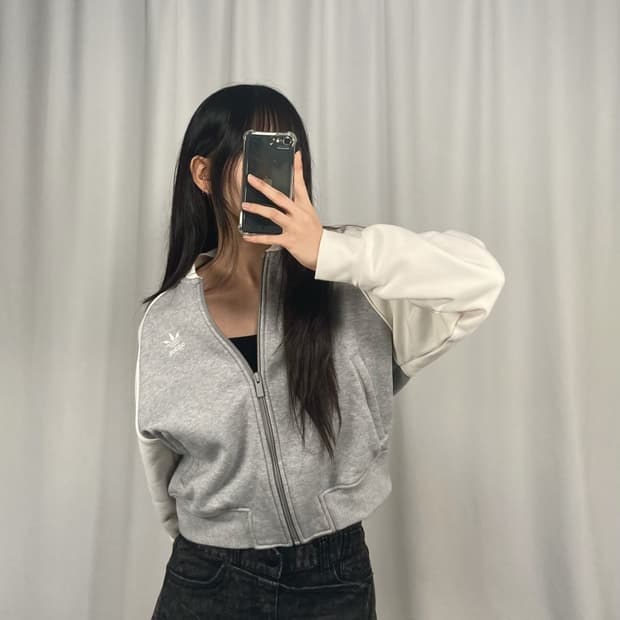 아디다스 그레이 집업 자켓