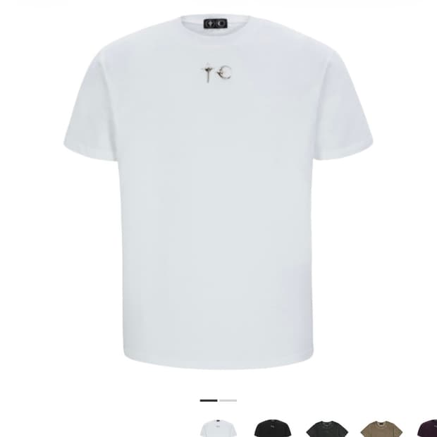 떠그 클럽 백 티셔츠 슬림 화이트