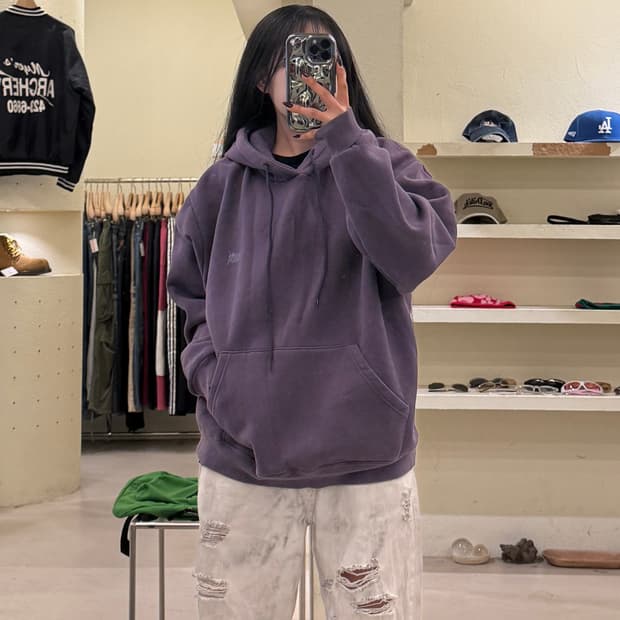 브라운브레스 로고 백프린팅 후드티 U1166