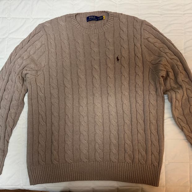폴로 랄프로렌 케이블니트 네추럴 브라운 L