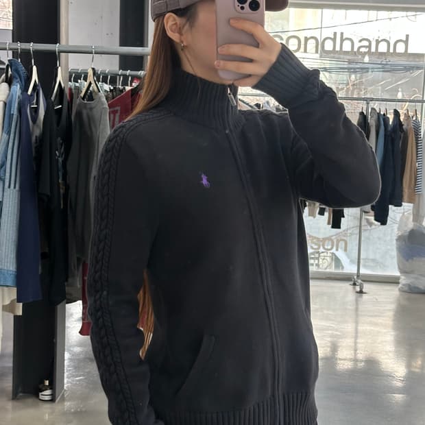 폴로랄프로렌 꽈배기 니트집업