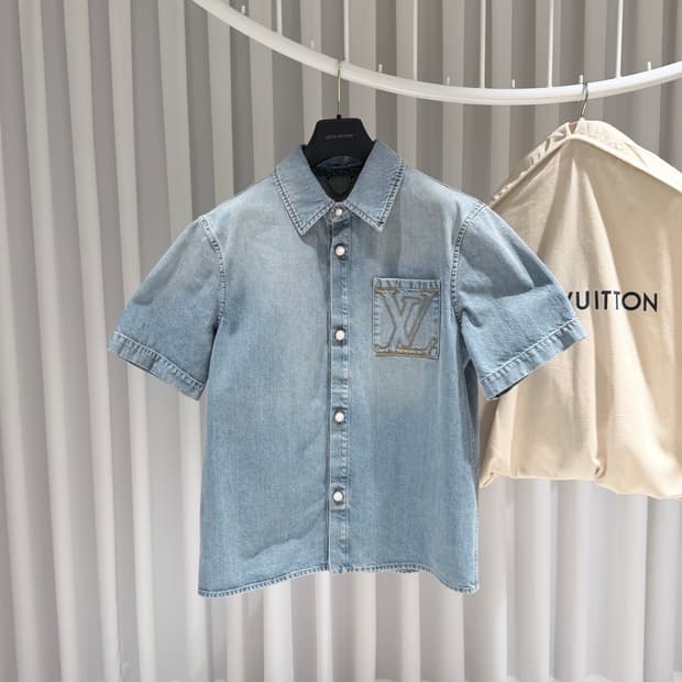 (S-/XL) / 신상 루이비통 쇼트 슬리브드 데님 반팔셔츠 자켓