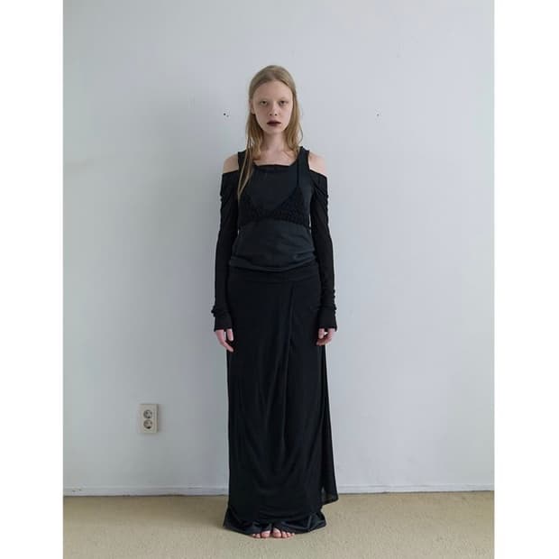 낫띵에브리띵 드레이프 더블 레이어드 스커트