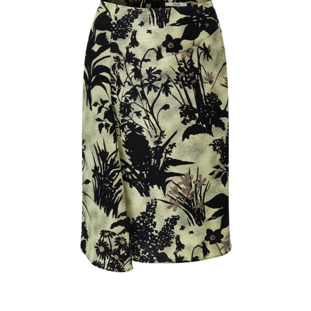 ARC SILK PRINT SKIRT (LEMON SHADOW)