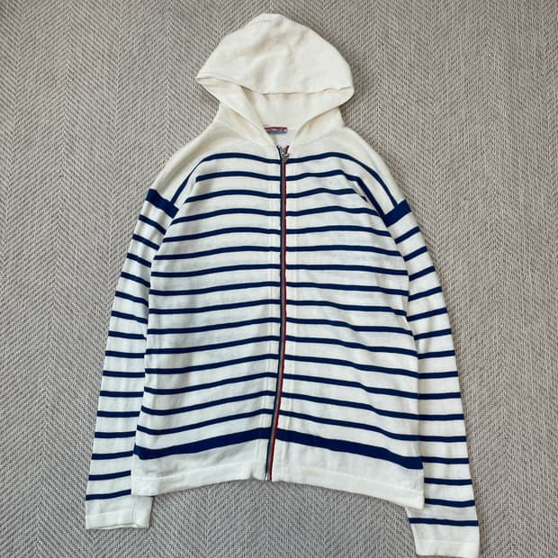 45rpm 스트라이프 후드 가디건 집업 