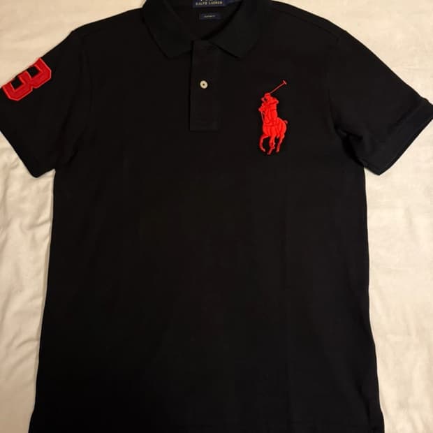 폴로 빅포니 검정 카라 반팔 s
