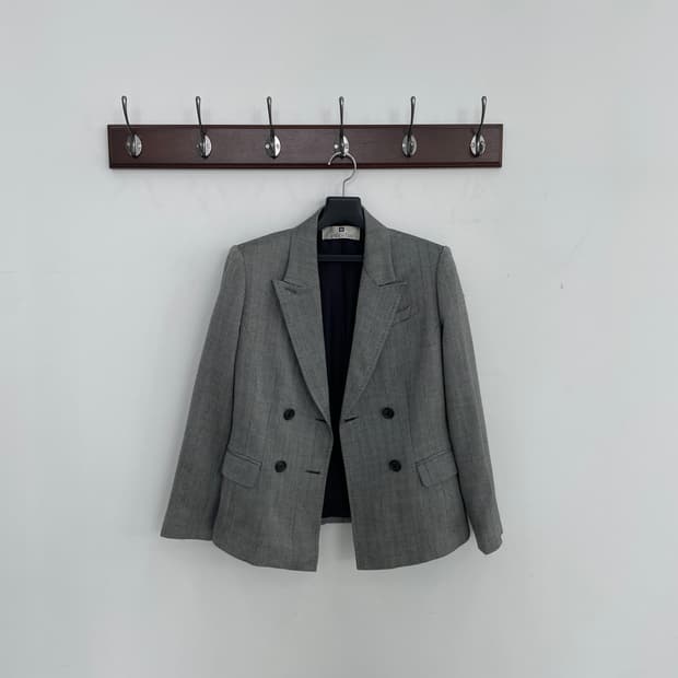 올드 지방시 헤링본 더블 블레이저 자켈