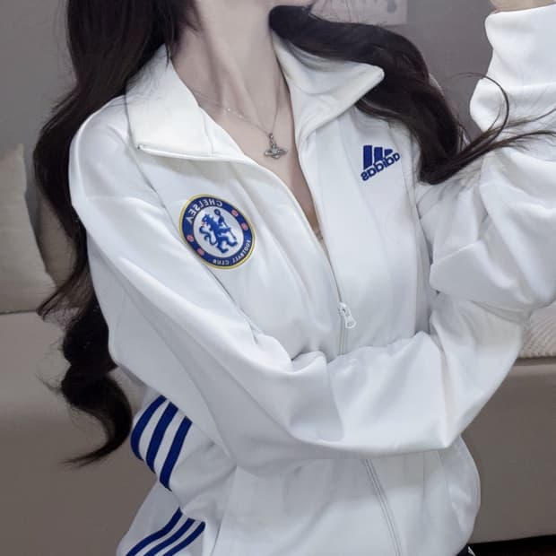 🐰아디다스 첼시 화이트 블루 대대장 트랙탑 져지🤍🩵