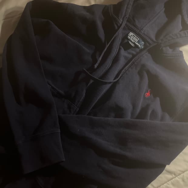 폴로 네이비 후드집업