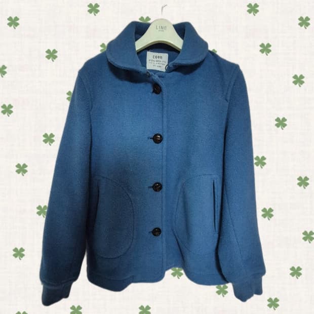 모리노가토 빈티지 모리걸 블루 사와코 숏 코트