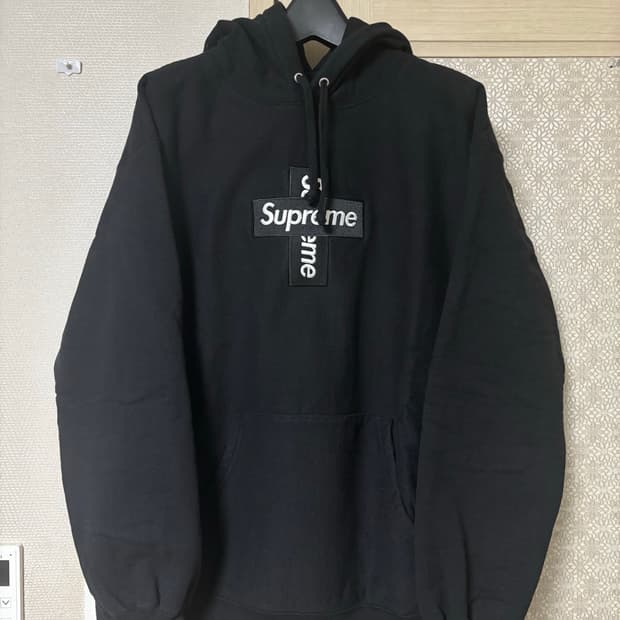 슈프림 크로스 박스로고 후드 M