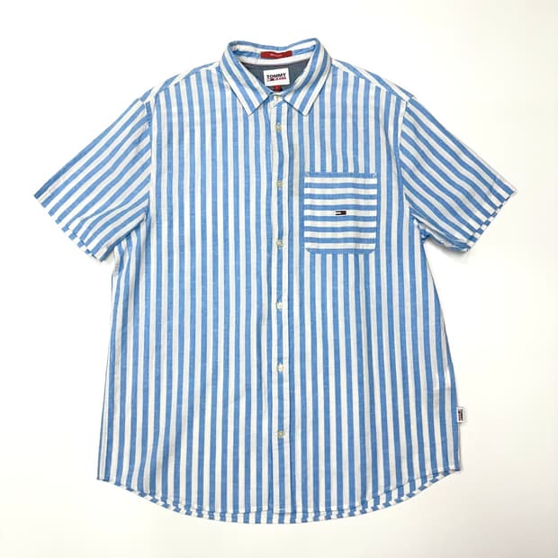 타미힐피거 스트라이프 린넨 반팔 셔츠 Tommy Hilfiger
