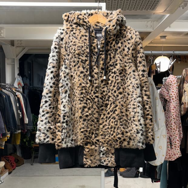 Glad news 레오파드 퍼 후드집업