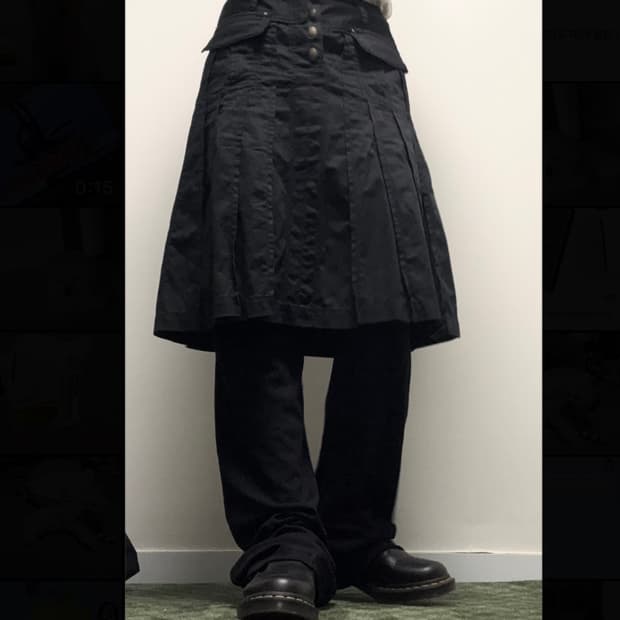 일본 빈티지 미디 스커트