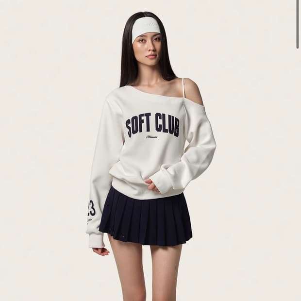 클리시어 25 SOFT line sweatshirt, 화이트