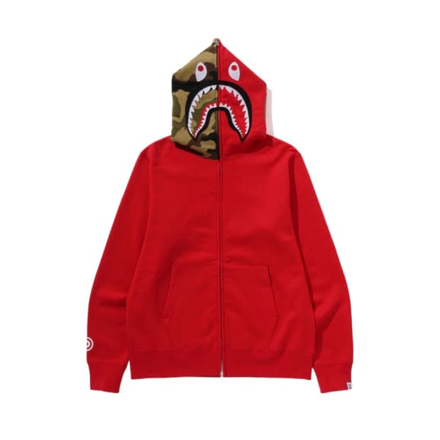 🔥꿀매🔥베이프 퍼스트 샤크 풀 집 후드 레드🦈