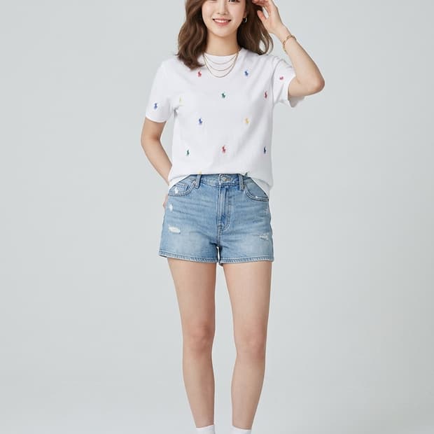 폴로 랄프로렌 신형 멀티 포니 반팔 티셔츠 화이트