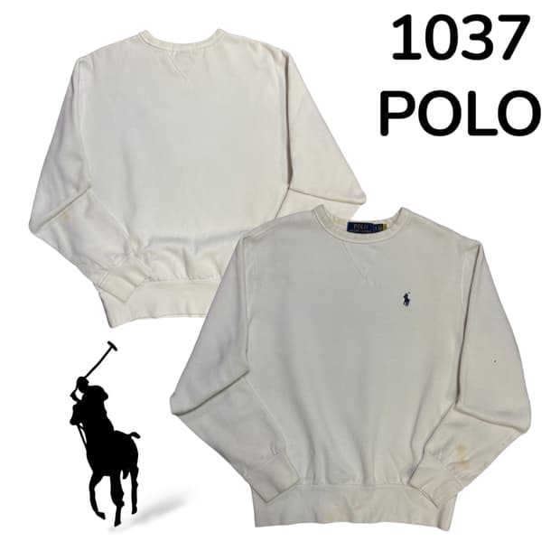 폴로 스몰 로고 아이보리 맨투맨 S