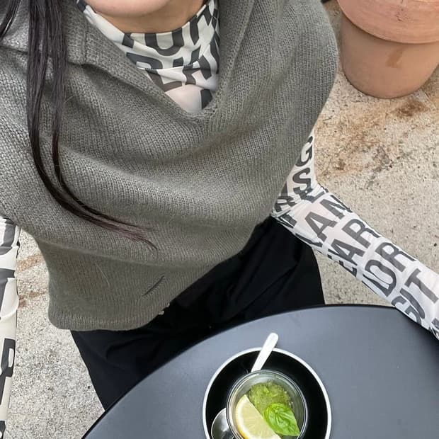 요지야마모토 케이프 니트 베스트