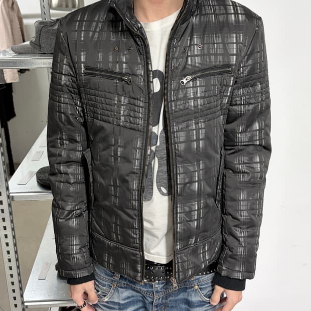 시멘틱 디자인 리브드 패딩 자켓