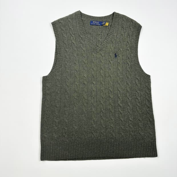 폴로 랄프로렌 신형 클래식 케이블 니트 조끼 M