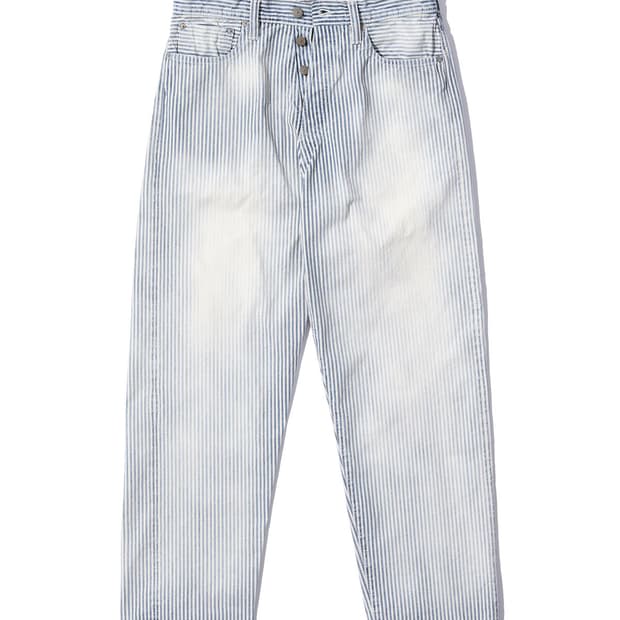슈가케인 히코리 스트라이프 5포켓 와이드 팬츠 에이지드