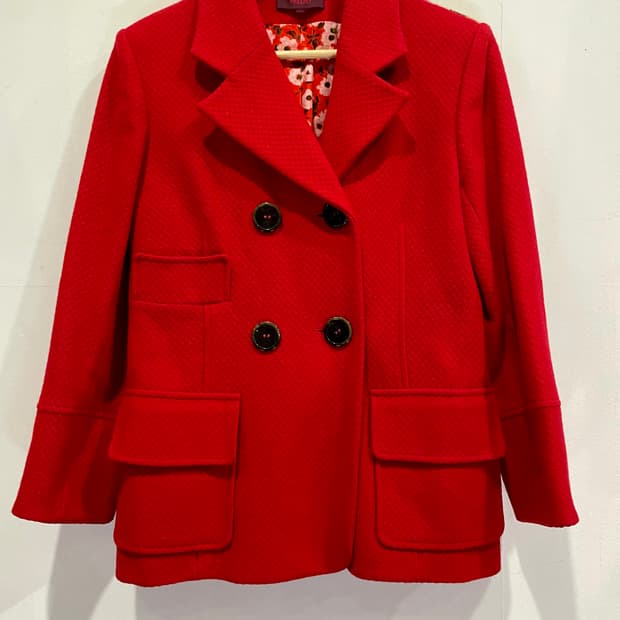 KENZO 겐조 빨간색 더블 버튼 코트 40