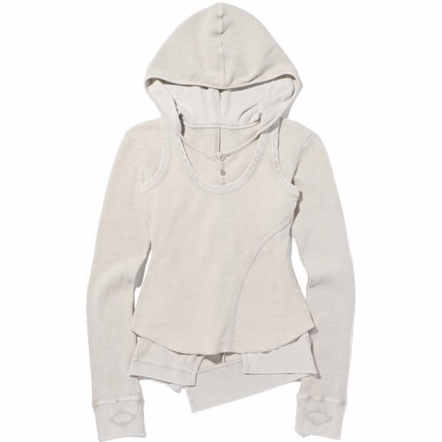 미스치프 MSCHF 레이어드 와플 후드세트 아이보리S