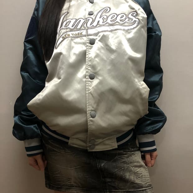 빈티지 mlb 실버 스타디움 자켓