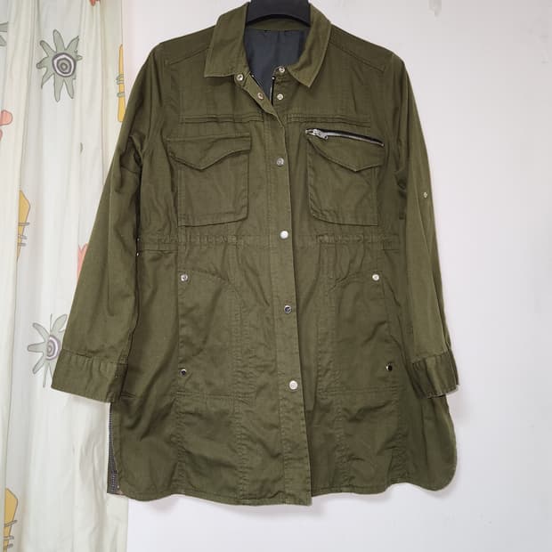 카키색 야상 스타일 여성 자켓 F