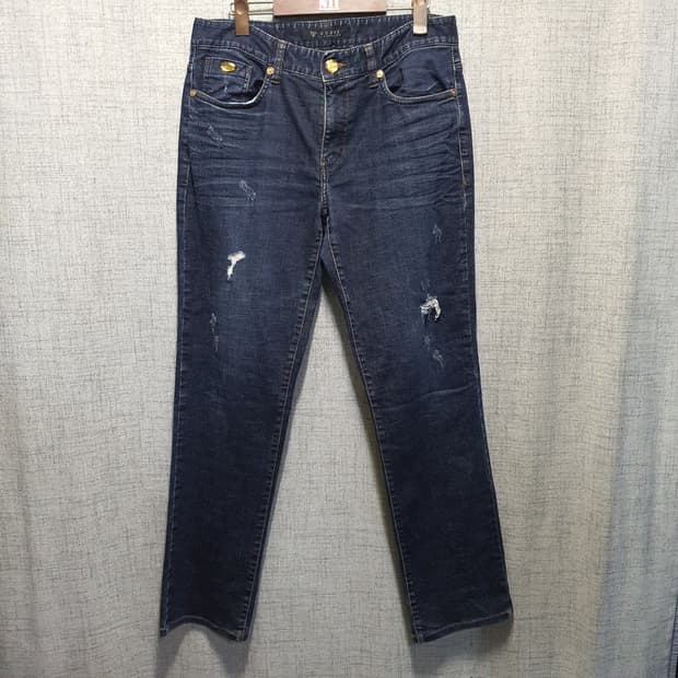 게스 데님 청바지 데미지 워싱진 