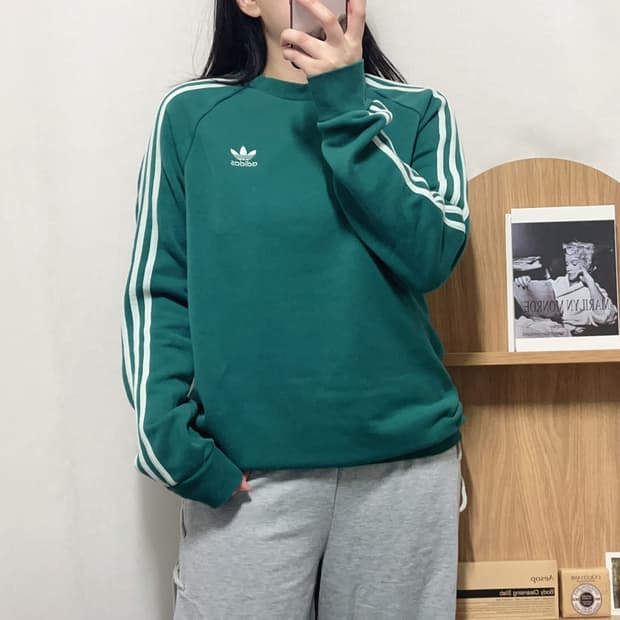 [정품] 아디다스 청록 트레포일 기모 맨투맨 [ L ]