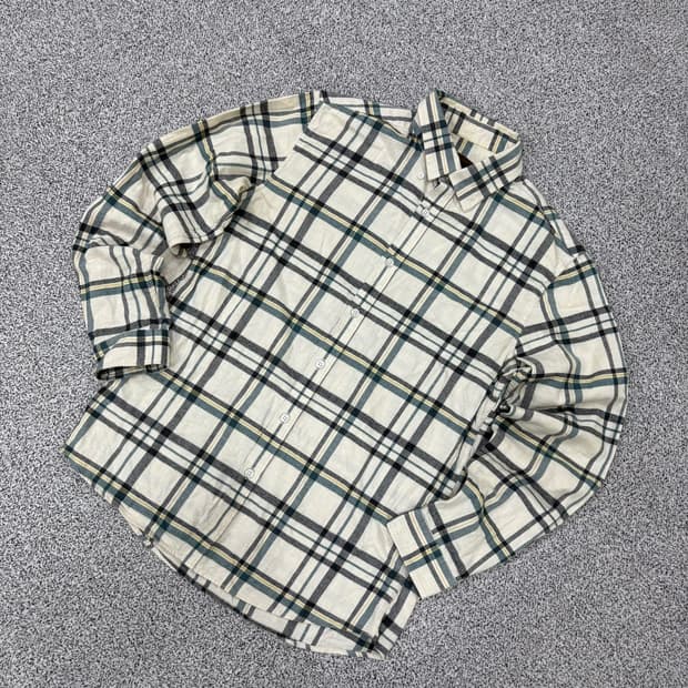 100 란찌 긴팔 체크 셔츠 남방 0330J