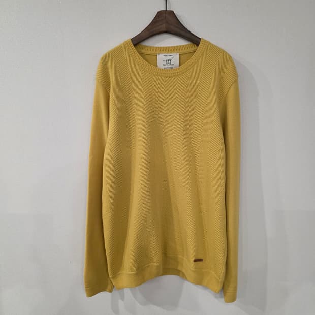 헨리코튼 캐시미어 혼방 헤링본 니트100