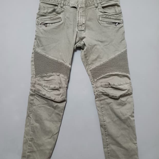 [34] 발망 워싱 카키 치노 바이커 팬츠