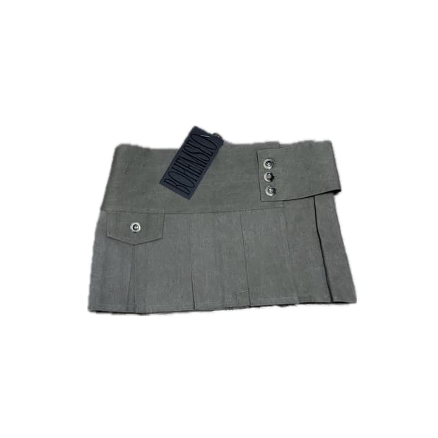 보헤미안서울 COTTON PLEATED WRAP SKIRT 카키브라운
