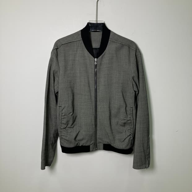 솔리드 옴므 셔링 디테일 체크 블루종