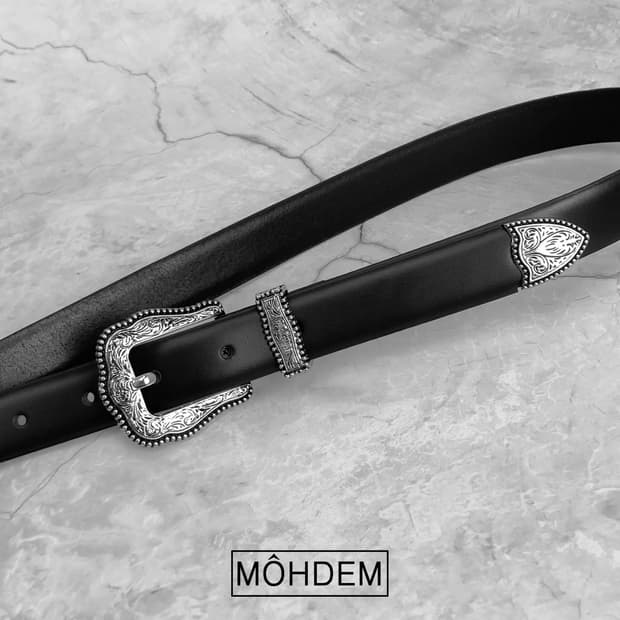 [Uinsex] 클래식 웨스턴 이태리가죽 벨트 블랙