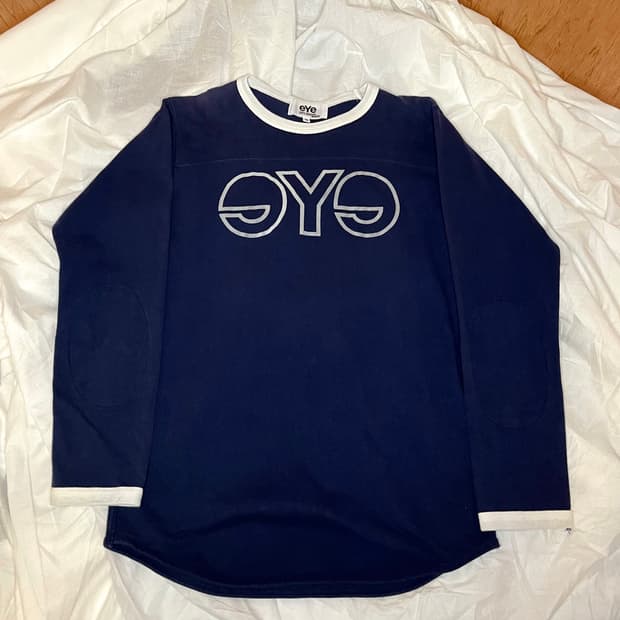 아이 준야와타나베 꼼데가르송 맨 네이비 롱슬리브 티셔츠