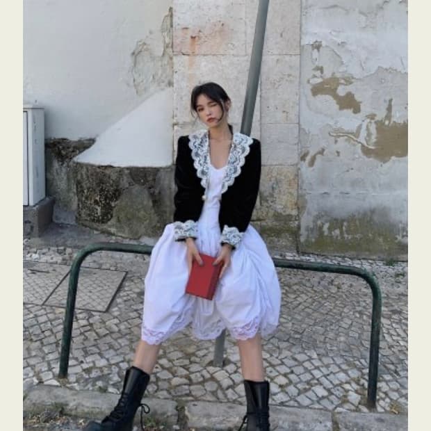 서쿠키 휘핑 화이트 드레스 새상품