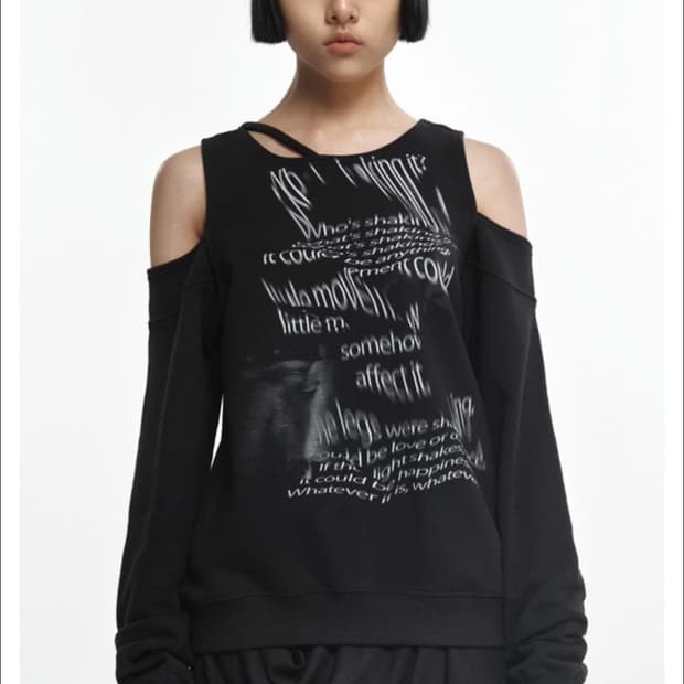 나체(NACHE)  베어 스웻셔츠 맨투맨 블랙