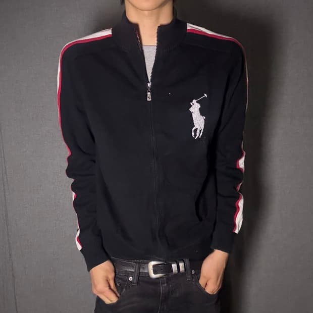 폴로 빅포니 니트집업 블랙 XL