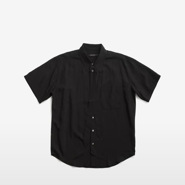 hatchingroom Tie Shirts 1/2 Washed Black