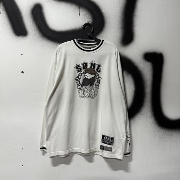 USA 빈티지 빅사이즈 멀티 프린팅 롱 슬리브 티셔츠