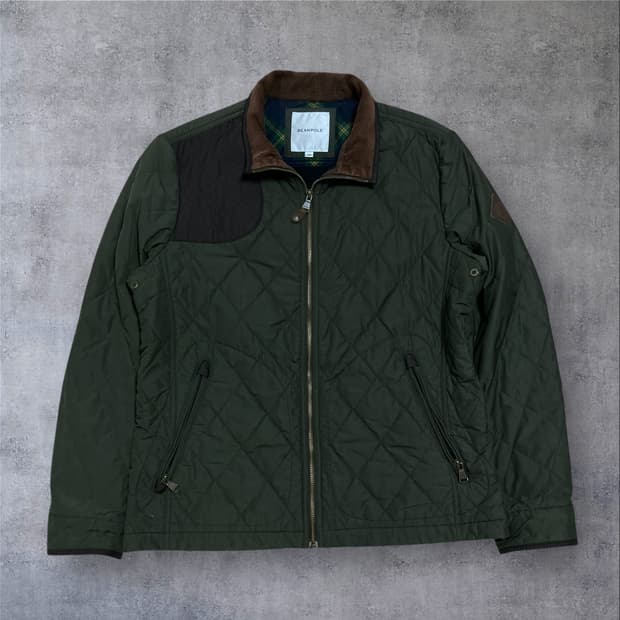 빈폴 스몰 로고 카키 퀼팅 자켓