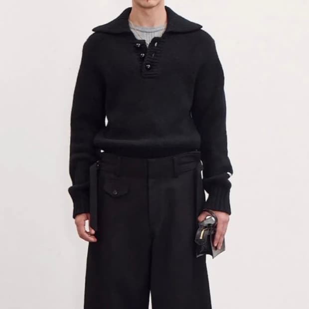 렉토 버튼업 니트 블랙 (L)