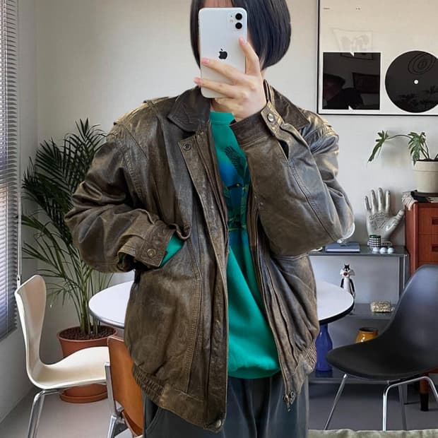 빈티지 레더 자켓 (Man L) AA0961