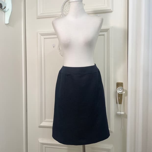 MARIE CLAIRE navy dot pattern basic midi