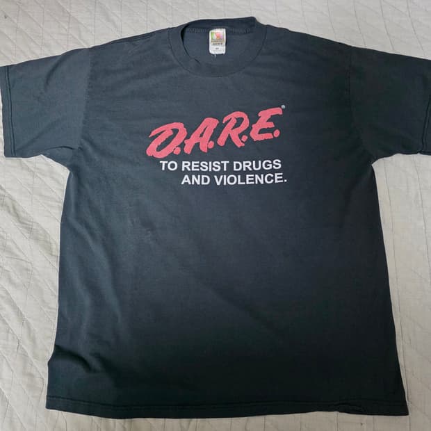 [XL] 90s 빈티지 DARE 티셔츠 블랙 ver. 페이딩