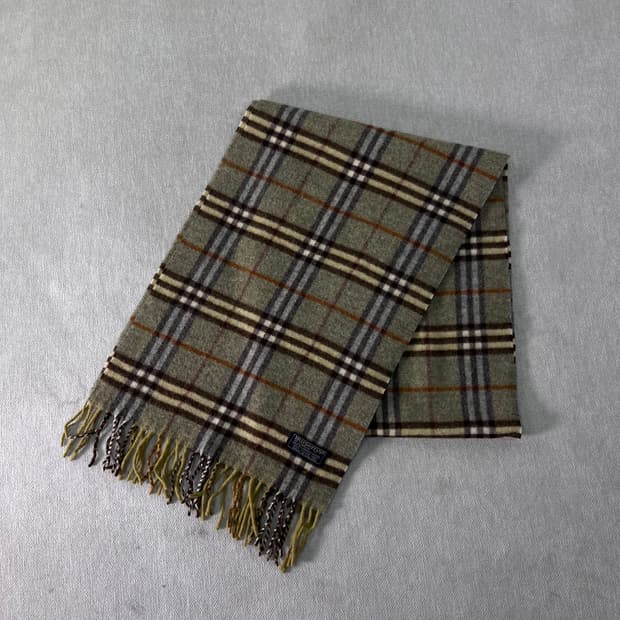 버버리 노바체크 램스울 그린 머플러 